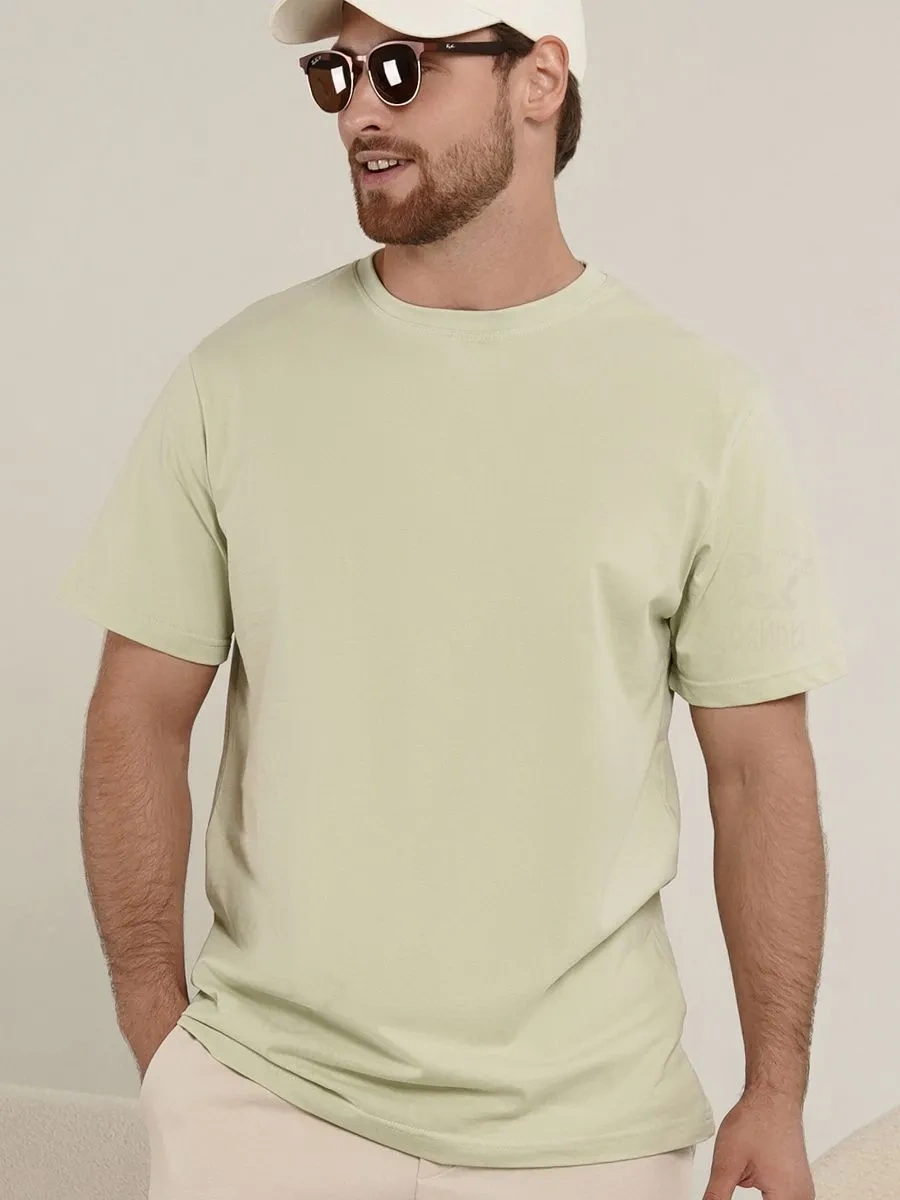 Lajkı-majkı Açık Yeşil Düz Kat Erkek Tişört 177879872 Yeşil