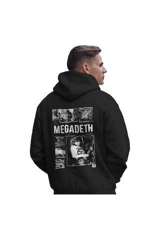 Sevbano Megadeth Rock Metal Müzik Grubu Baskılı Unisex Oversize Premium H Siyah