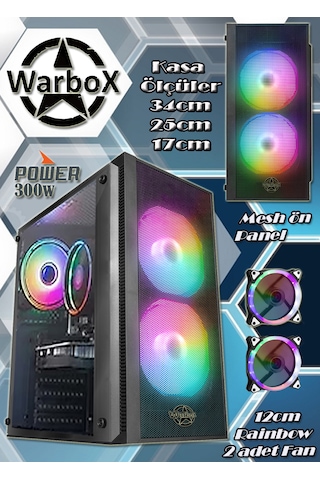 Warbox Gopo X5650 16 GB 256 GB SSD 250 GB HDD R7240 4 GB 20" W10P Masaüstü Oyuncu Bilgisayarı