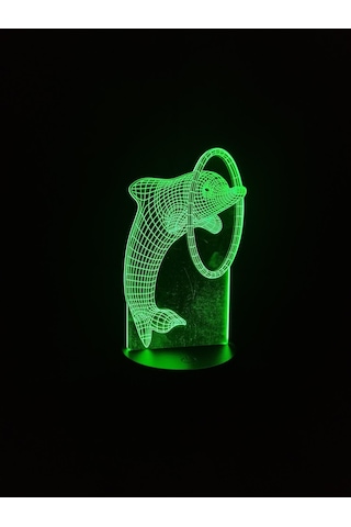 3d Yunus Figürlü Gece Lambası Çok Renkli