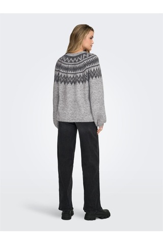 Only Onlreykja Ls O-neck Knt Kadın Gri Kazak - 15353221 Gri