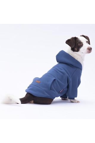 Lacivert Kanguru Cepli Kedi-köpek Hoodie- Sweatshirt Kedi Köpek Kıyafeti
