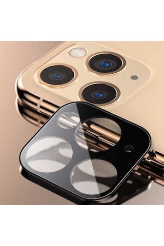 Apple Uyumlu iPhone 11 Pro Zore Cp-02 Metal Kamera Koruyucu Siyah