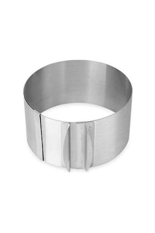 Fida Ayarlı Yuvarlak Pasta Çemberi Paslanmaz Yükseklik 15 Cm Inox