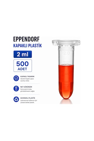 Eppendorf Kapaklı Plastik 2 Ml - 500 Adet