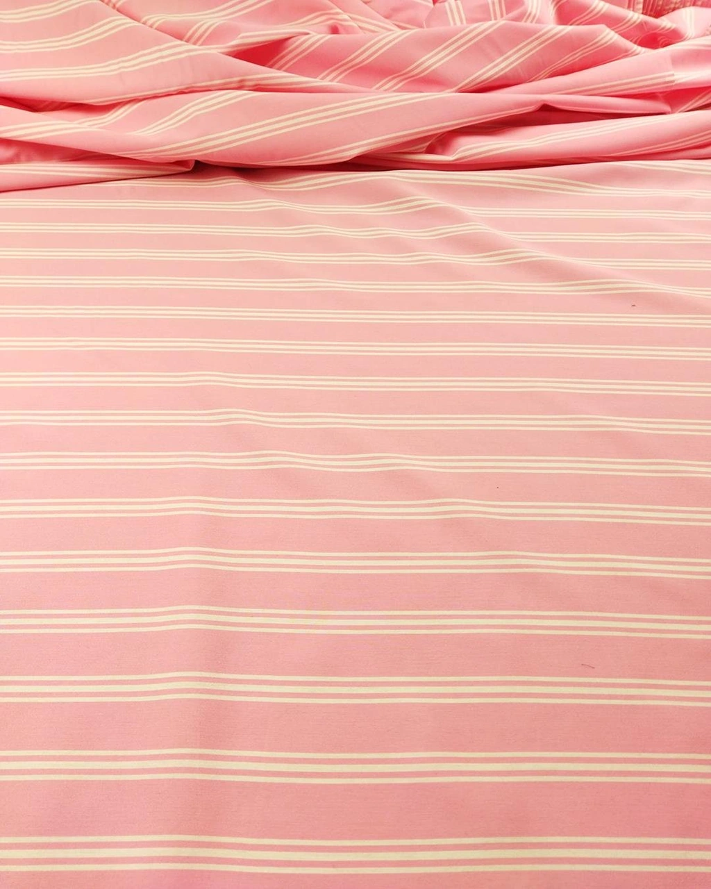 Poplin Benzeri Dokuma Pembe Üzeri Beyaz Çizgili En: 150 Cm-1354 Renkli