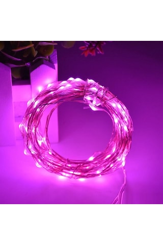 2 METRE PEMBE PİLLİ LED IŞIK PEMBE LED IŞIK PEMBE YILBAŞI AĞACI IŞIĞI PEMBE NOEL IŞIĞI PİNK CHRİSTMAS LED LİGHT PARLAK PERİ LED IŞIK Pembe