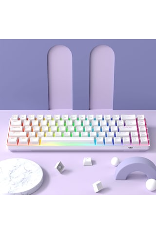 Magegee Mk-box Pudding 68 Tuş Rgb Red Switch Kablolu Beyaz Gaming Klavye