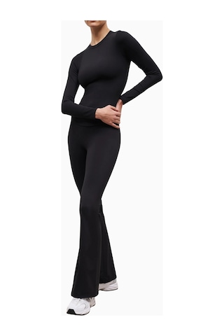 Because Of Alice Base Sculpting Flared Leggings Şekillendirici Yüksek Bel Bol Paça Kadın Tayt Siyah