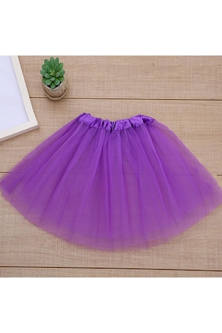 Fastbuy Kasaklı Kadın Elbise Mor Mor Pettiskirt Altında, Kadın Kabarık Etek Casual Giyim Mor