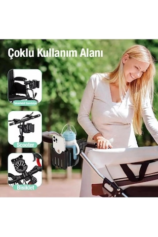 Weigo Bebek Arabası Telefon ve Bardak Tutucu - Siyah