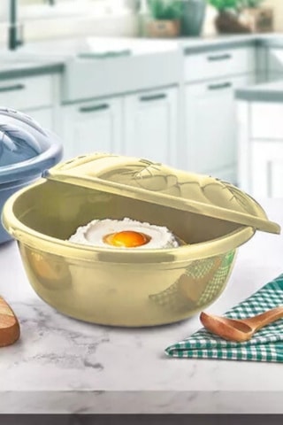2 Adet Kapaklı Hamur Leğeni 5 Lt, Kek Börek Mayalama Yoğurma Çırpma Saklama Kabı Un Kutusu Kahve Kahve