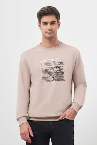 Morven Erkek Taş Trend Bisiklet Yaka Sweat-shirt 25ks063006870 Taş Taş