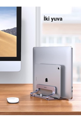 Masa İçin Dikey Dizüstü Bilgisayar Standı Çift Yuvalı Dizüstü Bilgisayar Standı Tutucu Ayarlanabilir Dock Alüminyum Masaüstü Standı Macbook Uyumlu , Surface Laptop 4, Lg Gram 17 İle Sku: Smg8690010152558