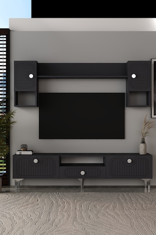 Bellagio Lazer Desenli Tv Ünitesi Takımı 180 Cm - Ag Antrasit - Gümüş