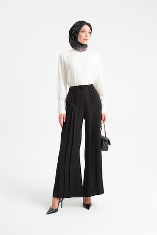 Armine Çift Nervürlü Saten Pantolon 24y2616 Siyah-siyah Siyah