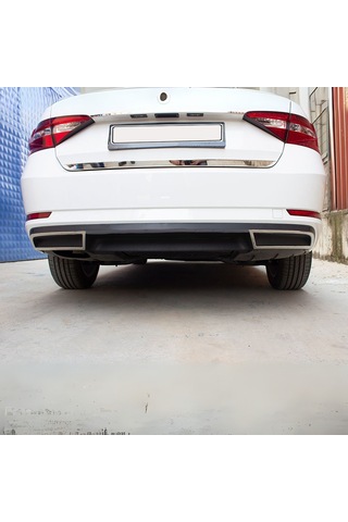 Skoda Superb Egzos Çerçevesi - Krom 2 Parça Sd 2015-2023