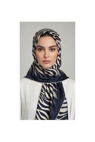 Lady Coco Zebra Desenli Dijital Baskı Rayon Eşarp Koyu Yeşil