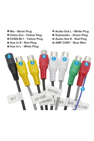 Mikrofon Girişli Android Multimedya Double Teypler İle Uyumlu 20 Pin Amfi Rca Kablo Demeti Diğer
