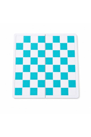 Katlanabilir Mini Satranç Takımı Beyaz & Turkuaz 21 X 21 Cm Taşınabilir Satranç Seti