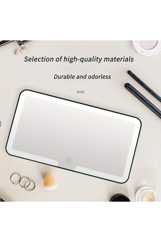 Fastbuy Dream011 Beyaz Işık Ledli Araç Makyaj Aynası - Kullanışlı Yolcu Ayna Aksesuarı Beyaz