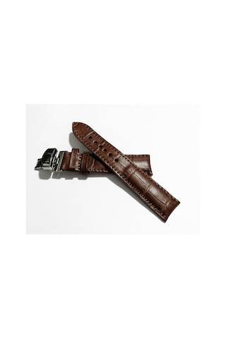 Fado &hertür Saate &uygun Kelebek Toka 22 Mm Kahve Kordon 184 Gumuş Toka Kahverengi