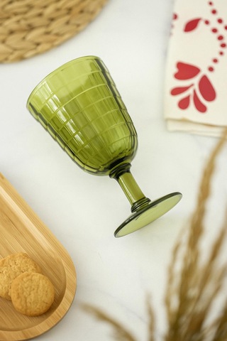 Allegra Koyu Yeşil Kadeh Bardak - 450 Ml Tekli Akrilik Malzeme - Cam Değildir Kırılmaya Dayanıklı