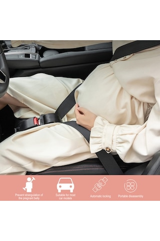 Hamile Kadınlar İçin Hamilelik Emniyet Kemeri Naylon Rahat Dokuma, Çoğu Araba İçin Uygun, Tek Tıkla Açma Ve Kapama, Kırmızı