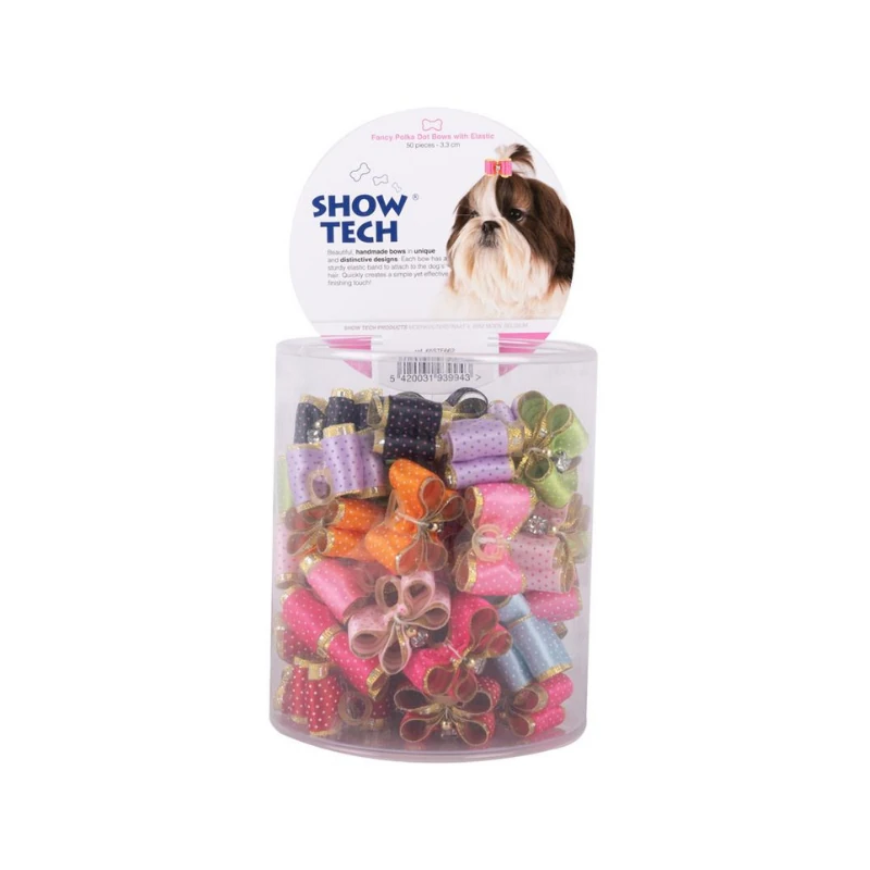 Show Tech Fancy Polka Dot Lastikli Toka 50 Parça Beyaz