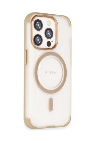Joko Apple iPhone Uyumlu 15 Pro Hilton Magsafe Kapak - Gold Altın