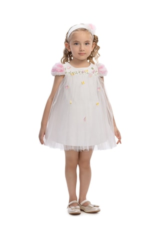 Pamina Kız Bebek Tül Ve Kelebek Detaylı Elbise Ekru 6-24 Ay 36075pr-2779
