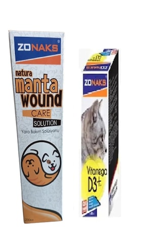 Zonaks Kedileriniz İçin Vitamin D3 100 Ml + Manta Wound Care Solutıon