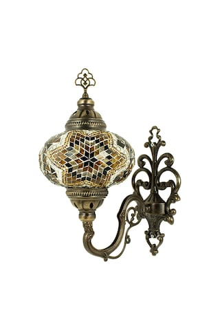 El Yapımı Hediyelik Mozaik Duvar Lambası Osmanlı Çok Renkli