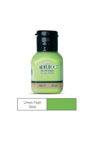 Limon Yeşili Akrilik Boya 25 Ml Beyaz