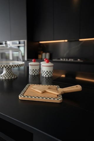 Bambum Ritual - 2 Parça Peynir Servis Seti Kare Kahverengi