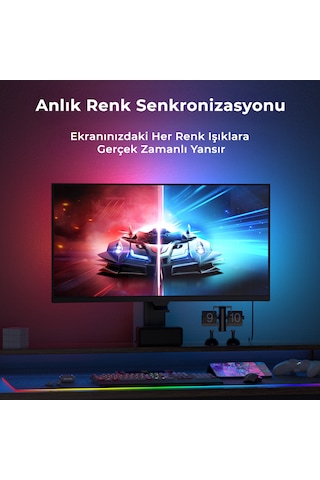 İdragon Pc Sync Rgbıc Monitör 24 İnch Arka Aydınlatma Led, Ekran Senkronizasyonlu, Mobil Uygulama Ve Kumanda Kontrollü, Müzik Senkronizasyonlu Gaming Rgb Işık Dx23014 Çok Renkli