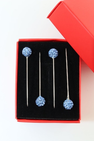 Numetal 4 Lü Mavi Taşlı Eşarp İğnesi. Şal İğnesi. Türban İğnesi. Başörtü İğnesi. Eşarp Ve Şal İğnesi. Gümüş