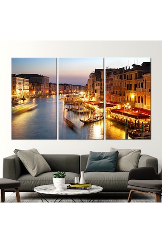 120x150cm 3 Parçalı Kanvas Tablo, Grand Canal Duvar Dekoru