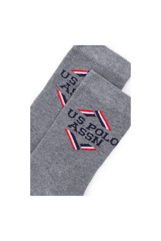 U.s. Polo Assn. Erkek Çocuk Gri Melanj Çorap Soket 50299267-vr086 Gri Melanj