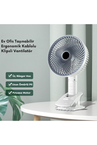 Polham Klipsli Masaüstü Vantilatör, Portatif, Taşınabilir Hafif Fan Ofis Ev İçin Mini Fan Vantilatör