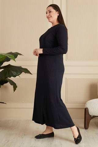 Kadın Büyük Beden Nergis Jakar Tesettür Anne Elbise 001