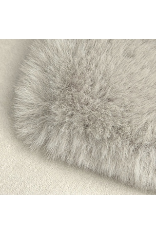 Tappeto Rex Tavşanı Yuvarlak Post Halı Gri (22 Mm Tüy)