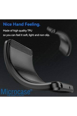 Microcase Honor Magic 7 Lite / Honorx60 Pro 5g/honorx9c 5g İle Uyumlu Brushed Carbon Fiber Silikon Kılıf - Siyah Al3332