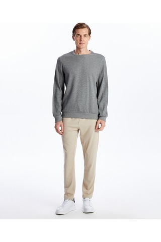 Lcwaıkıkı Classic Gri Bisiklet Yaka Uzun Kollu Erkek Sweatshirt