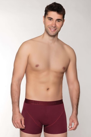 Dowry Erkek Modal Boxer Logo Lastikli Kısa Bordo Bordo
