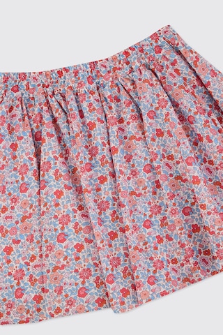 Made With Liberty Fabric Liberty Kumaş Kız Çocuk Çiçek Desenli Etek Kırmızı