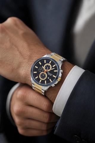 Ferrucci Fc95303 Silver-gold Renk Fonksiyonlu Takvimli Çelik Kordon Ve Kasa Erkek Kol Saati Altın - Gümüş