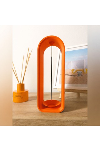 Storeşahin 3d Baskı The Shrine Tütsülük - Modern Kemer Formlu Tütsü Tutucu-turuncu Shn0720