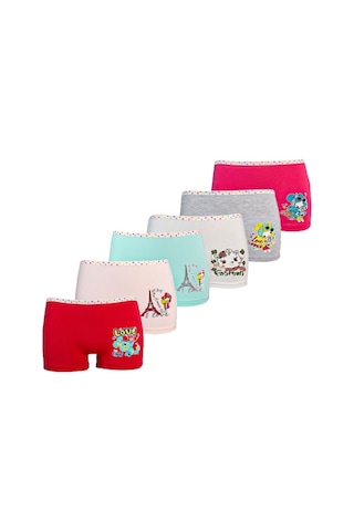 Dondeza 6Lı Kız Çocuk Renkli Likralı Pamuklu Boxer Külot (480847104)