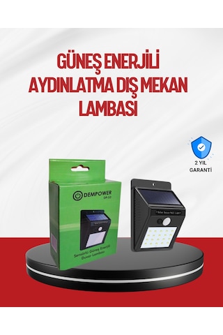 Kablo Gerektirmeyen Güneş Enerjili Dış Mekan Işık Bahçe Ve Kori